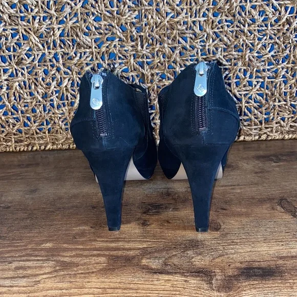 Adrienne Vittadini LEATHER WOMENS HEELED BOOTS SIZE 9.5 velvet black shoes - Picture 6 of 12